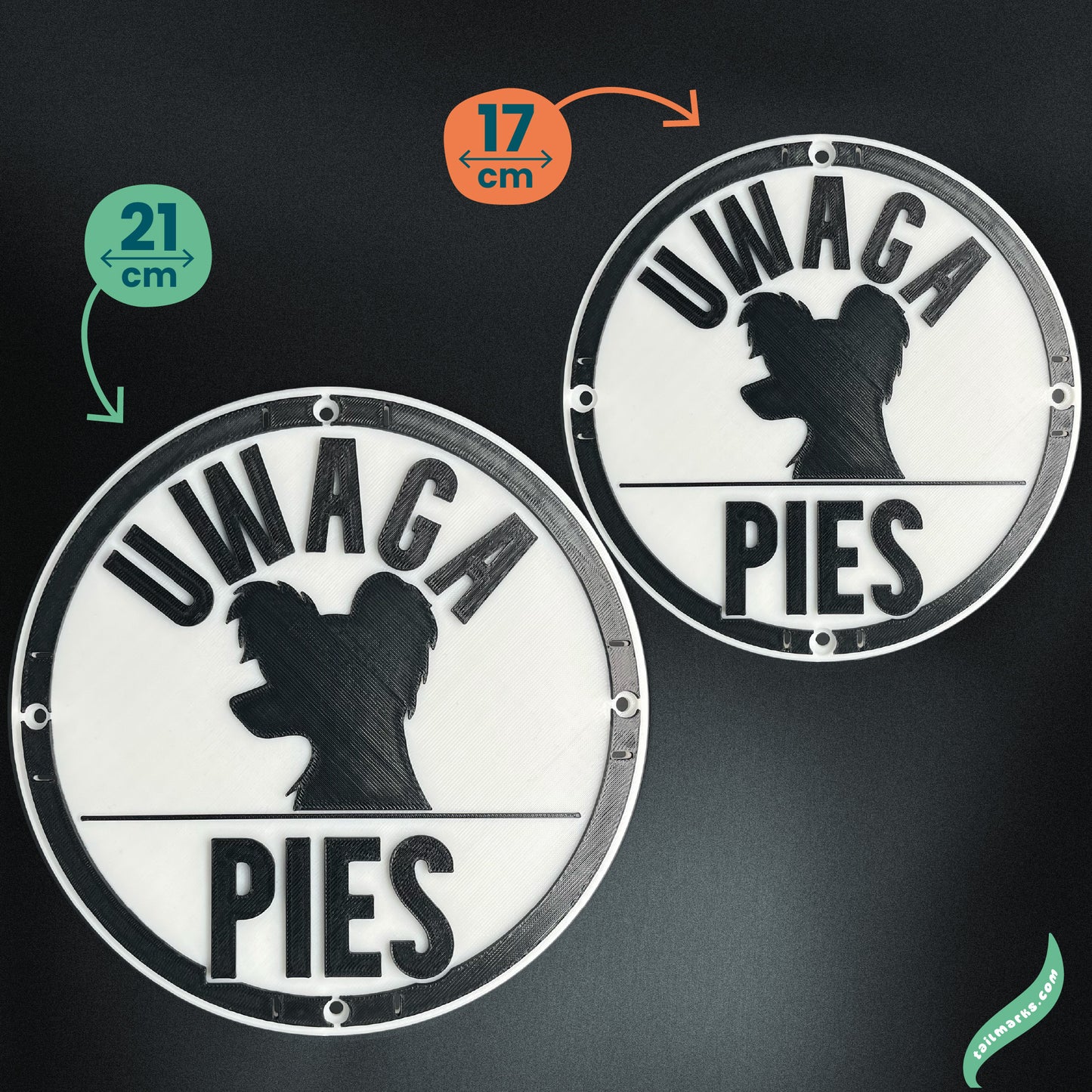 Personalised "Uwaga Pies" Sign in polish — Outdoor ready