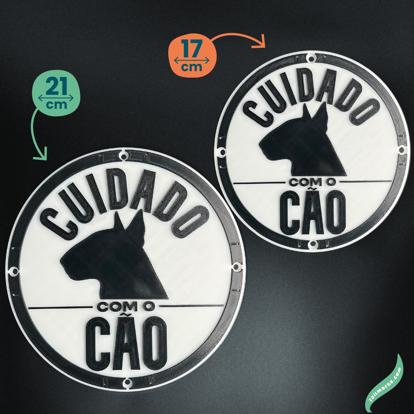 Personalised "Cuidado com o Cão" Sign in portuguese — Outdoor ready