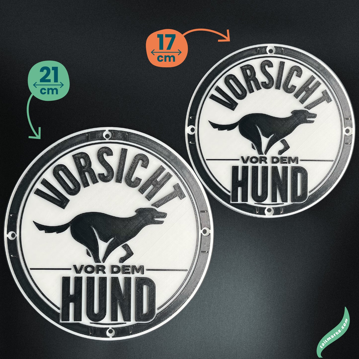 3D "Vorsicht vor dem Hund" Sign in german — Outdoor use