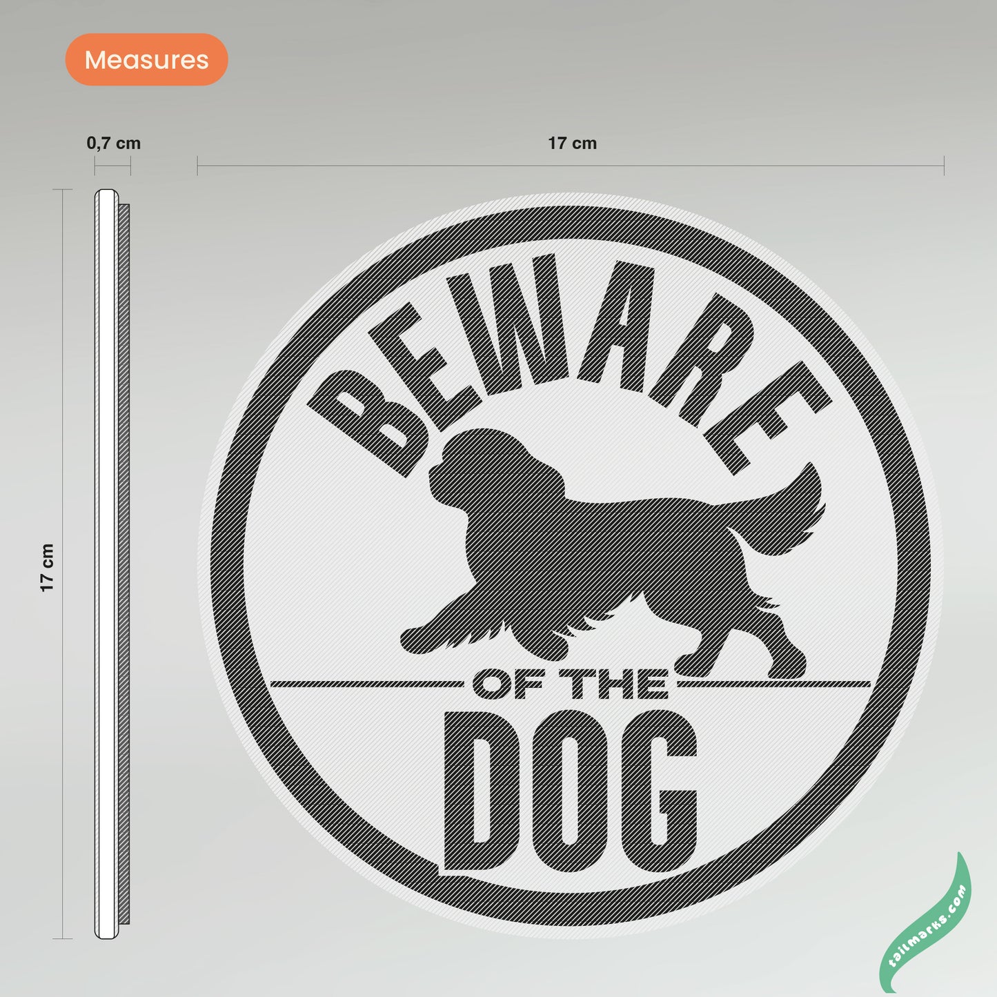 Personalised "Beware of the Dog" Sign in english — Outdoor ready