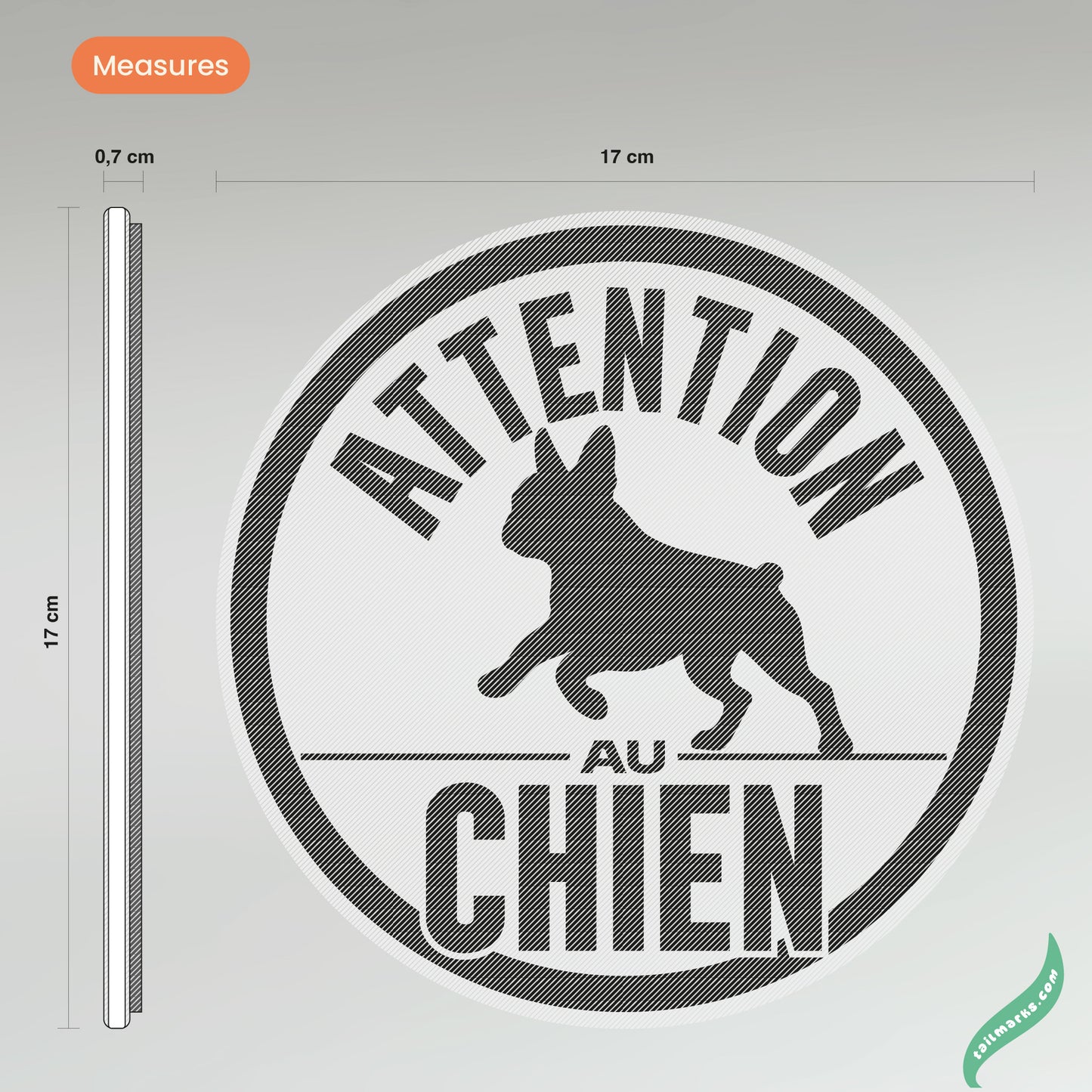 Personalised "Attention au chien" Sign in french — Outdoor ready