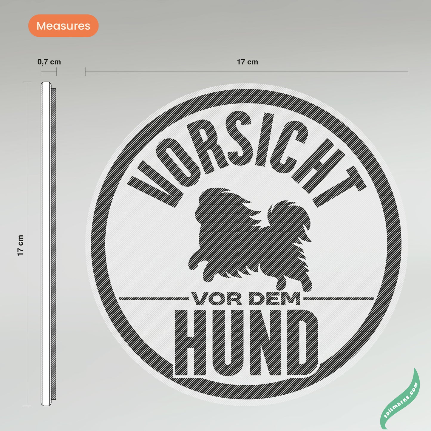 Personalised "Vorsicht vor dem Hund" Sign in german — Outdoor ready