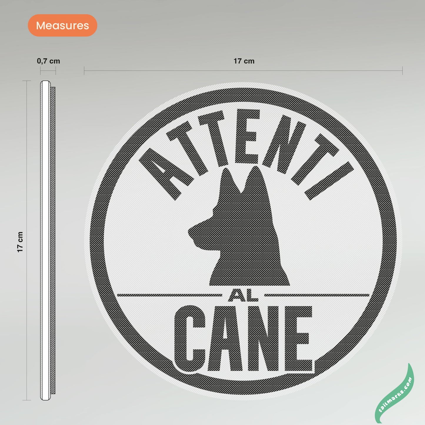 Personalised "Attenti al Cane" Sign in italian — Outdoor ready