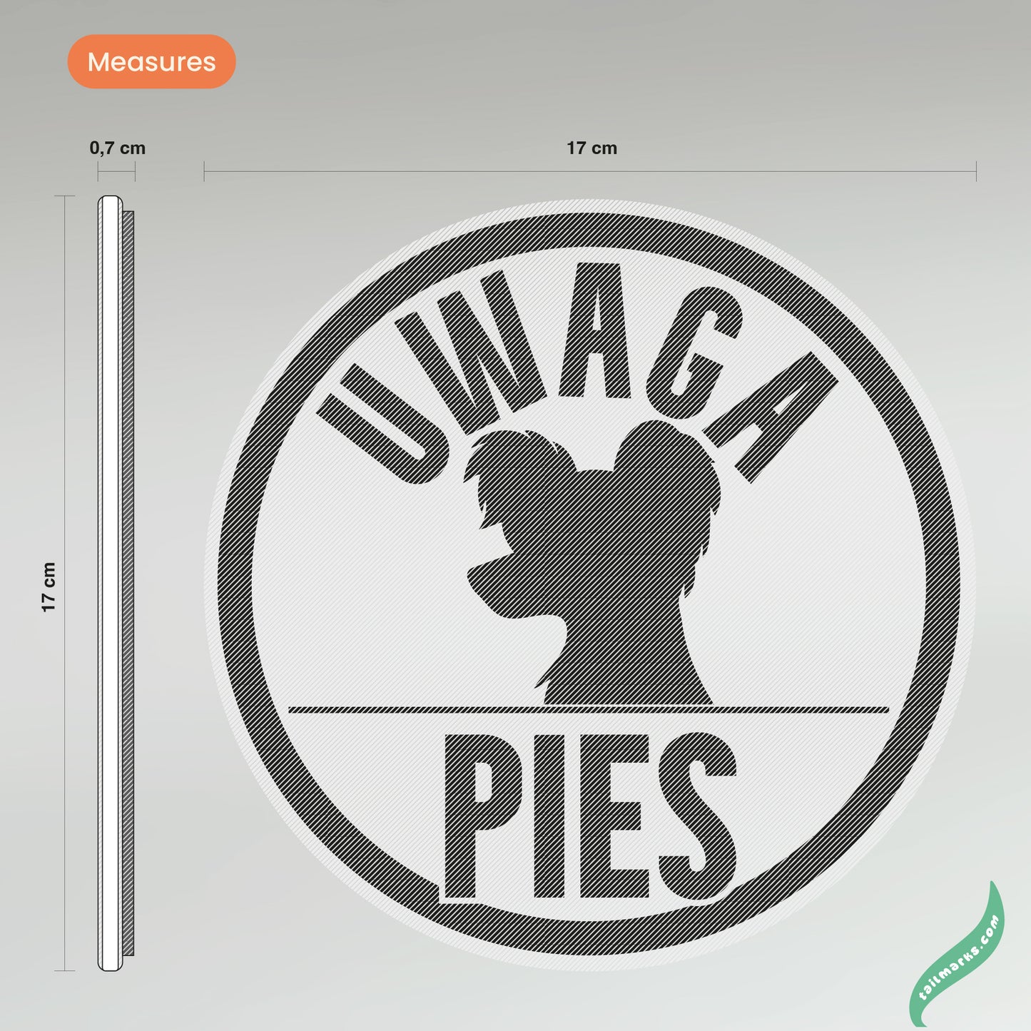 Personalised "Uwaga Pies" Sign in polish — Outdoor ready