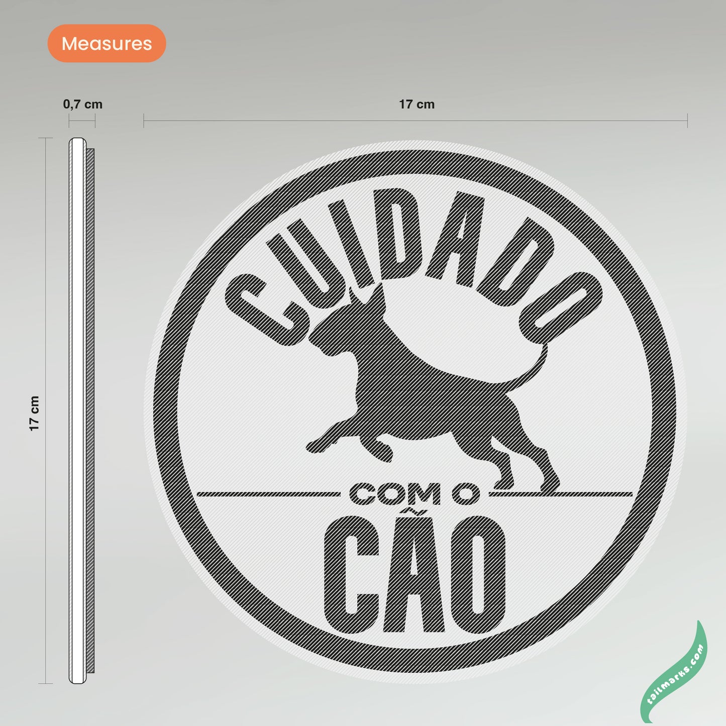 Personalised "Cuidado com o Cão" Sign in portuguese — Outdoor ready
