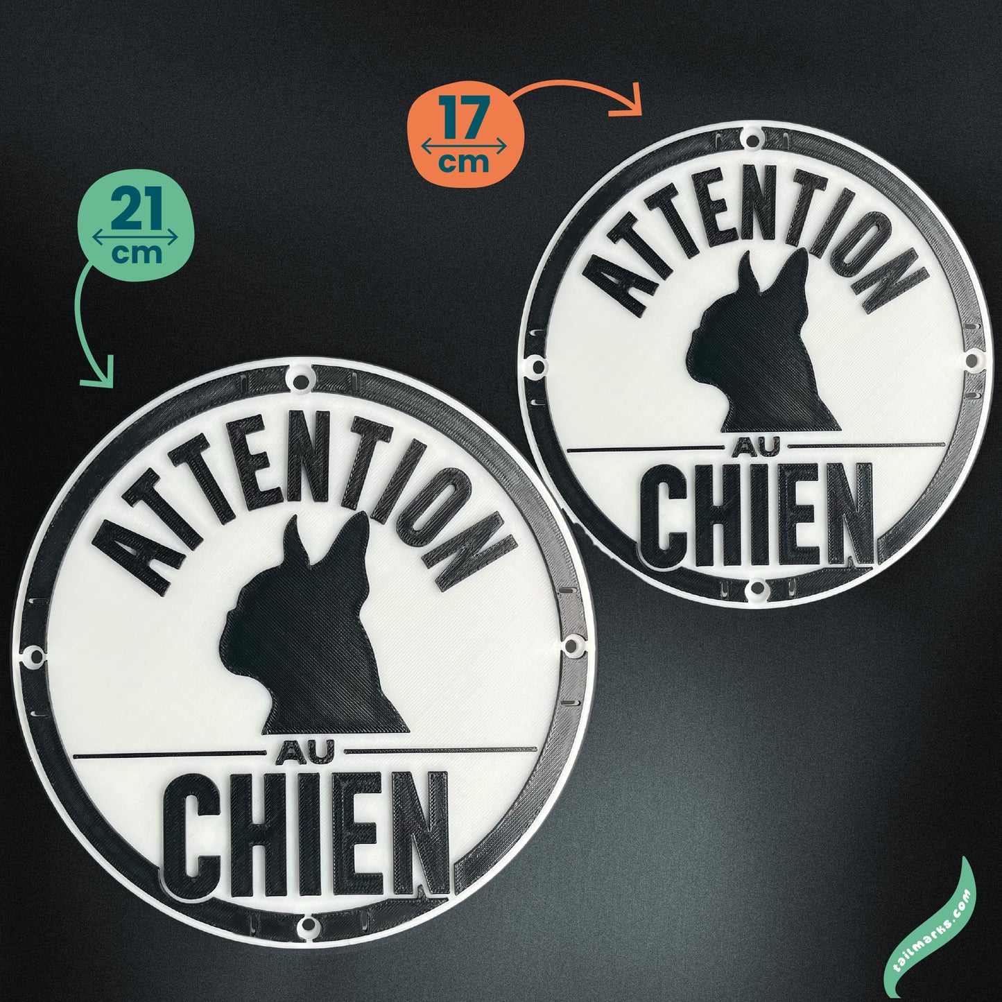 Personalised "Attention au chien" Sign in french — Outdoor ready