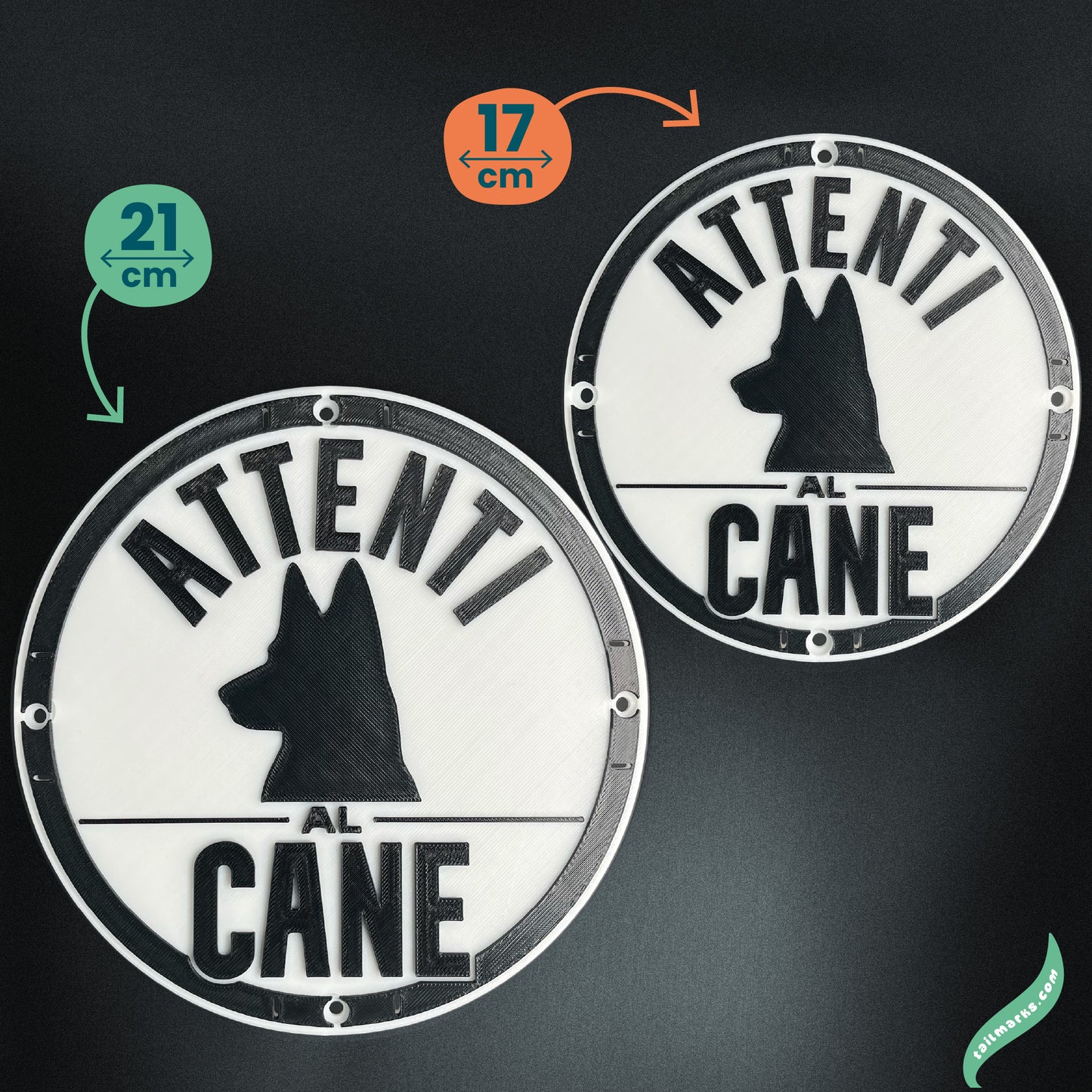 Personalised "Attenti al Cane" Sign in italian — Outdoor ready