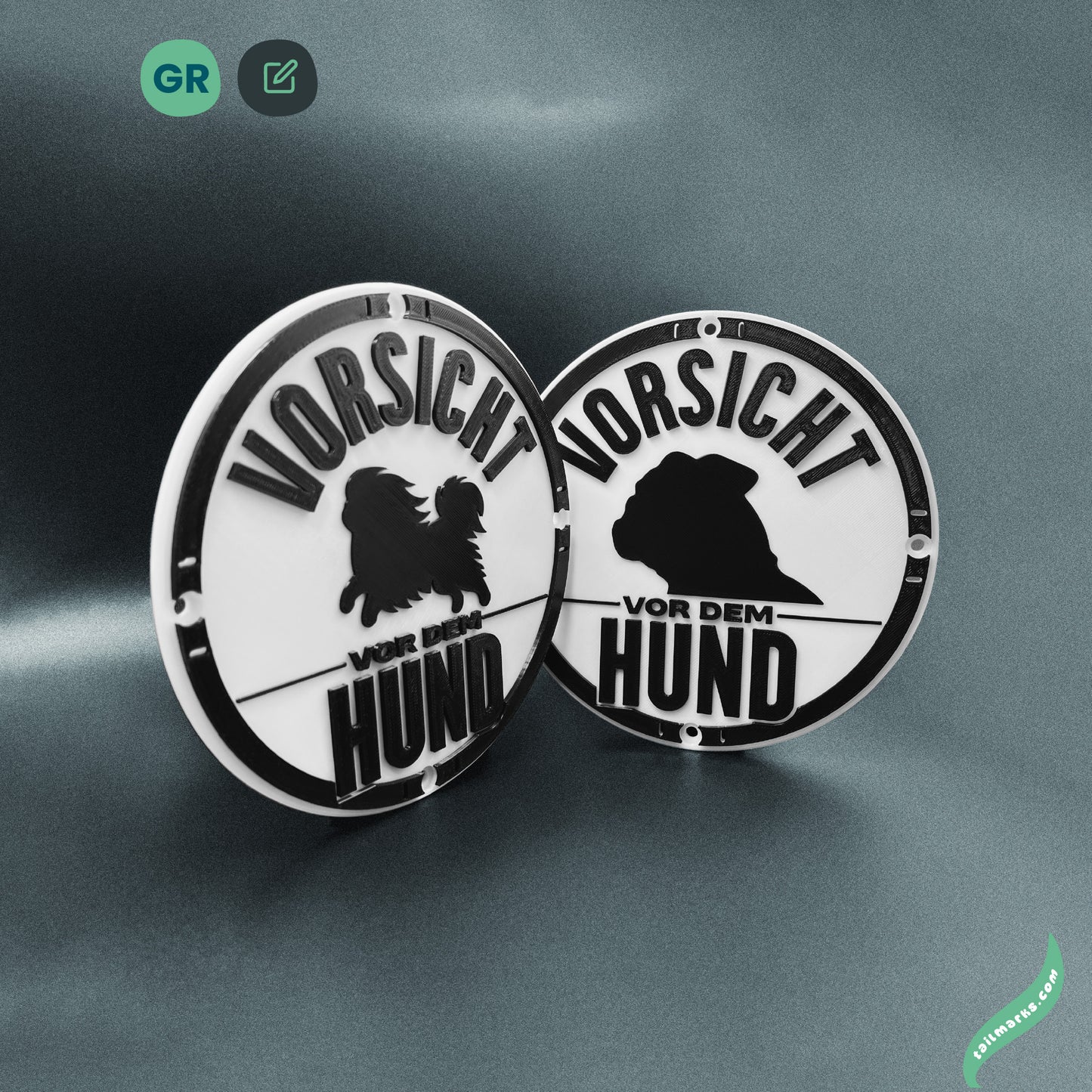 Personalised "Vorsicht vor dem Hund" Sign in german — Outdoor ready