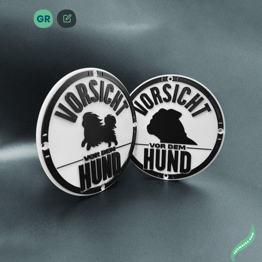 Personalised "Vorsicht vor dem Hund" Sign in german — Outdoor ready