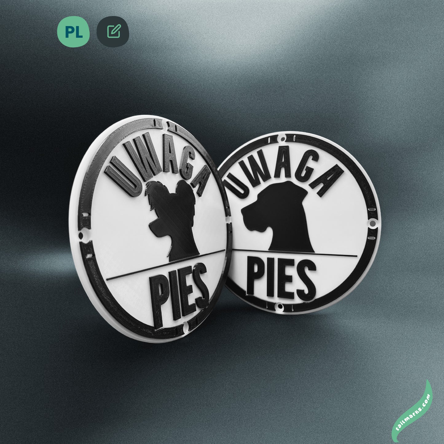 Personalised "Uwaga Pies" Sign in polish — Outdoor ready