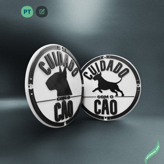 Personalised "Cuidado com o Cão" Sign in portuguese — Outdoor ready