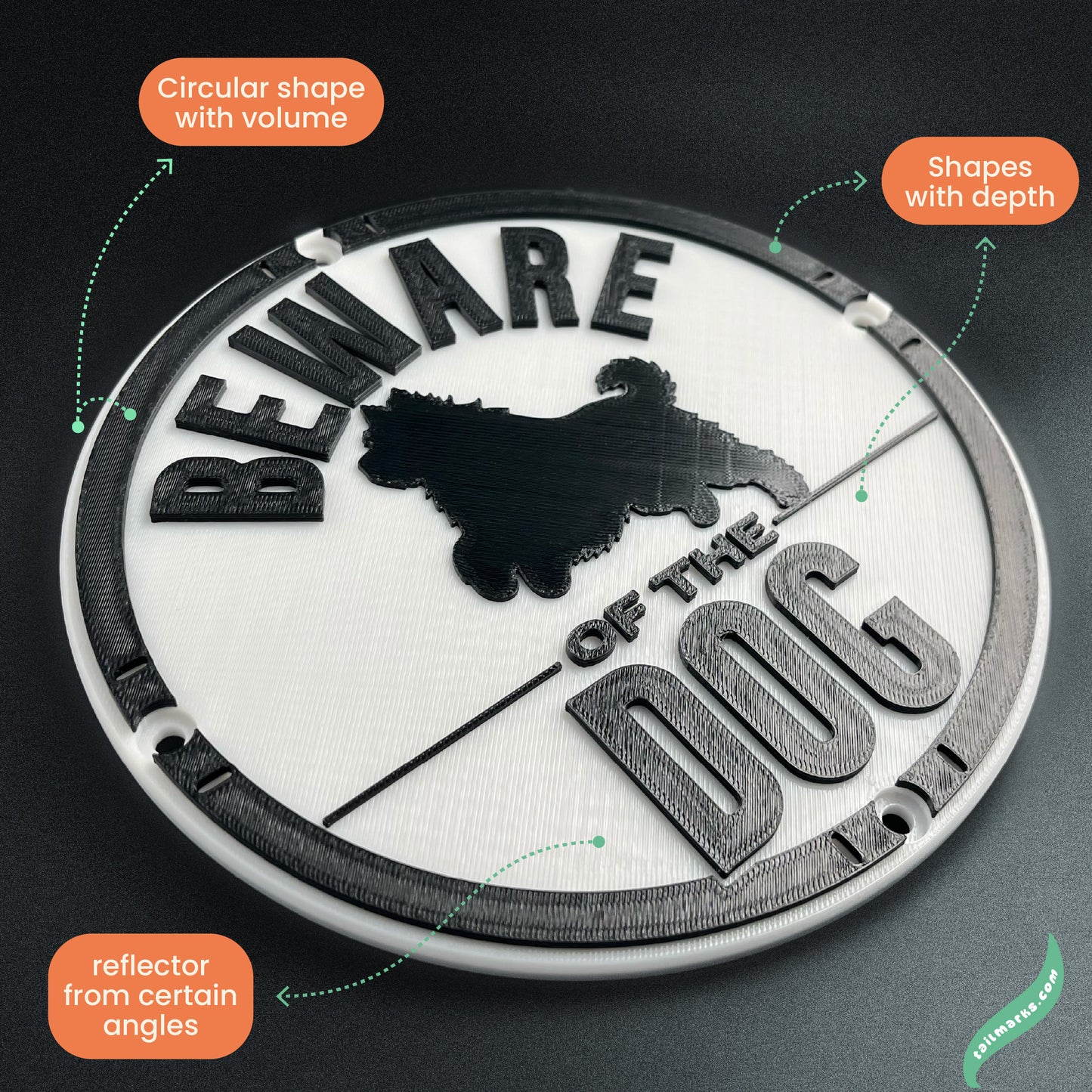 Personalised "Beware of the Dog" Sign in english — Outdoor ready