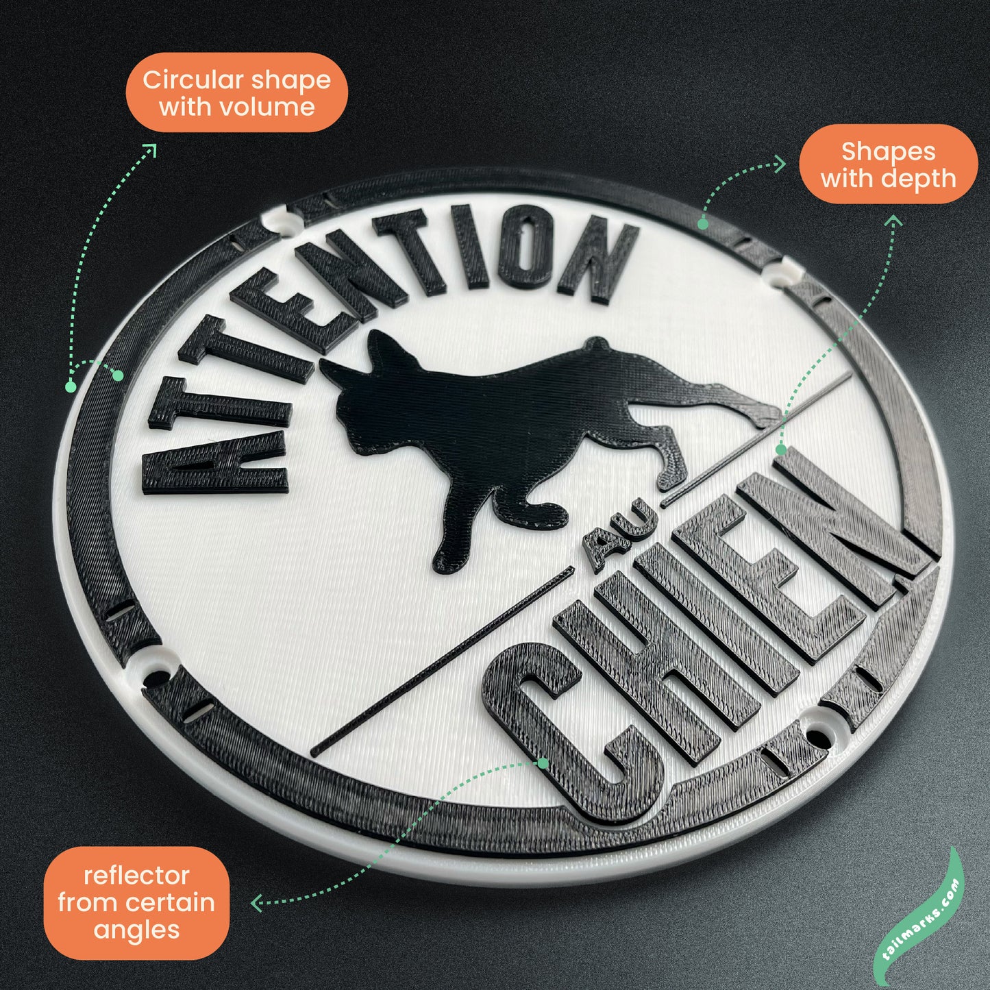 Personalised "Attention au chien" Sign in french — Outdoor ready