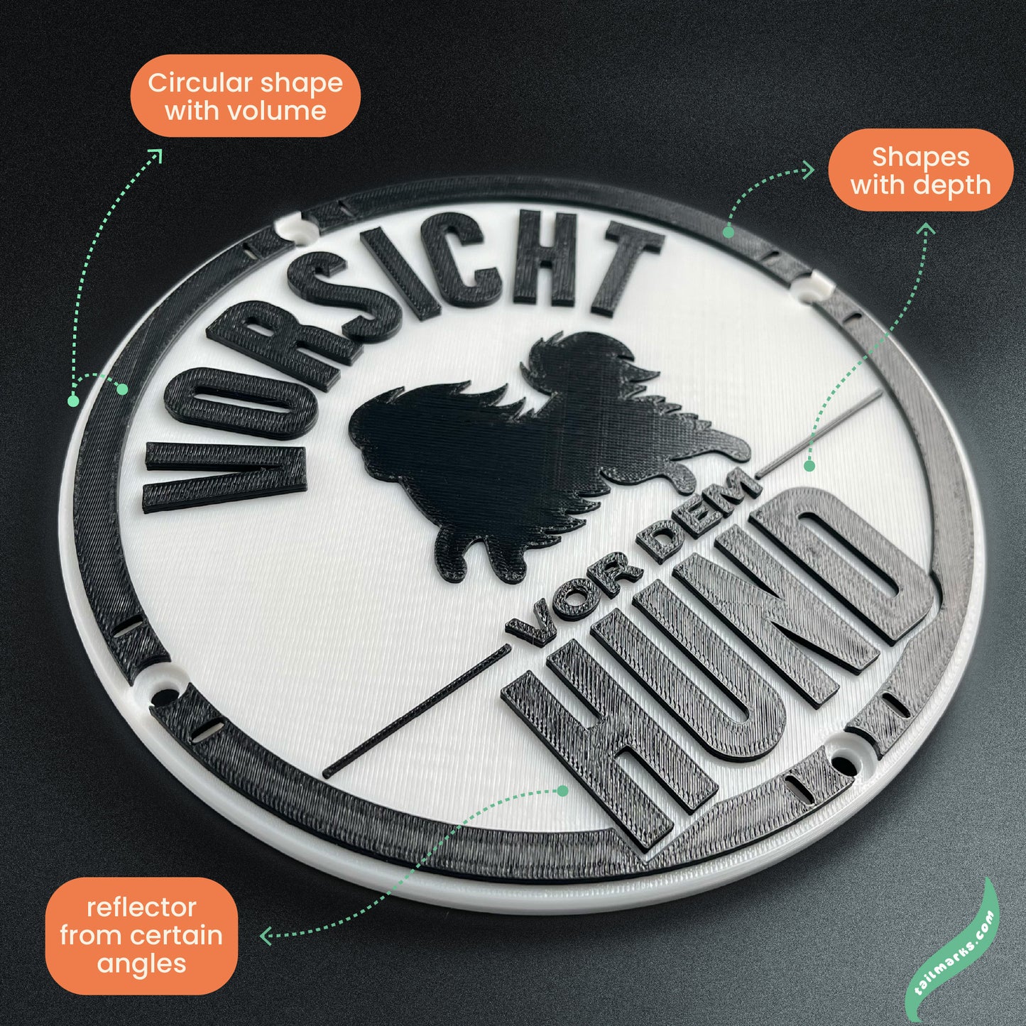Personalised "Vorsicht vor dem Hund" Sign in german — Outdoor ready