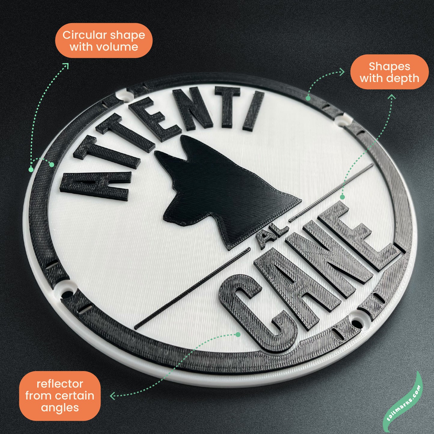 Personalised "Attenti al Cane" Sign in italian — Outdoor ready