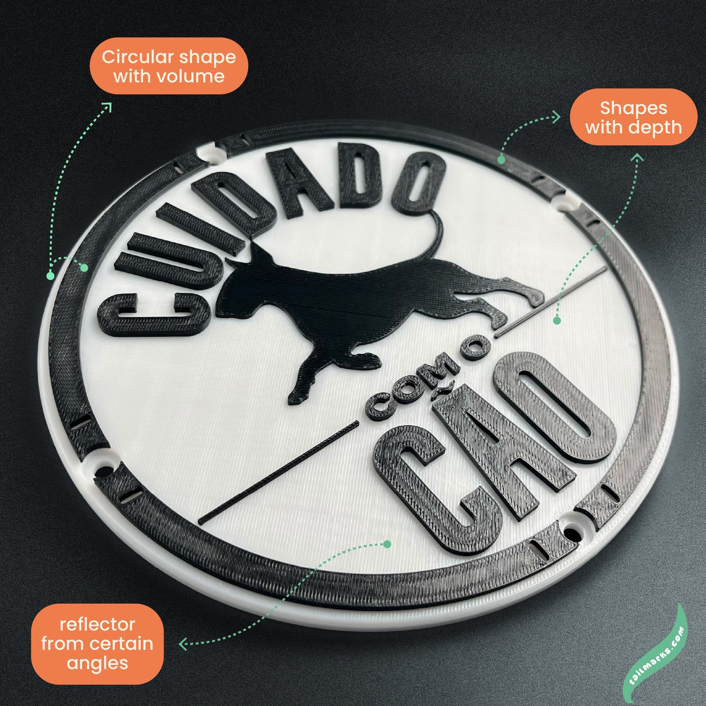 Personalised "Cuidado com o Cão" Sign in portuguese — Outdoor ready
