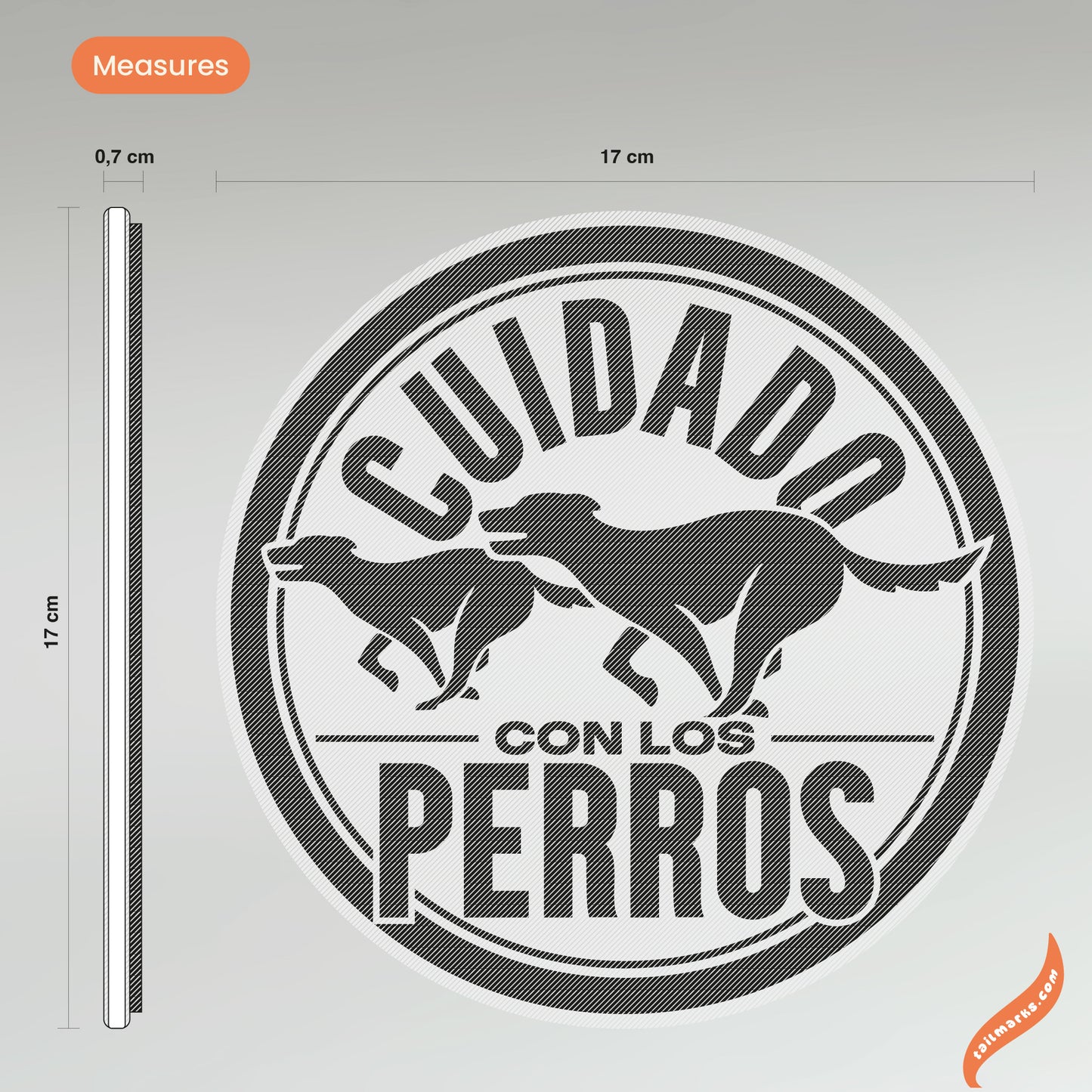 3D "Cuidado con los Perros" Sign in spanish — Outdoor use