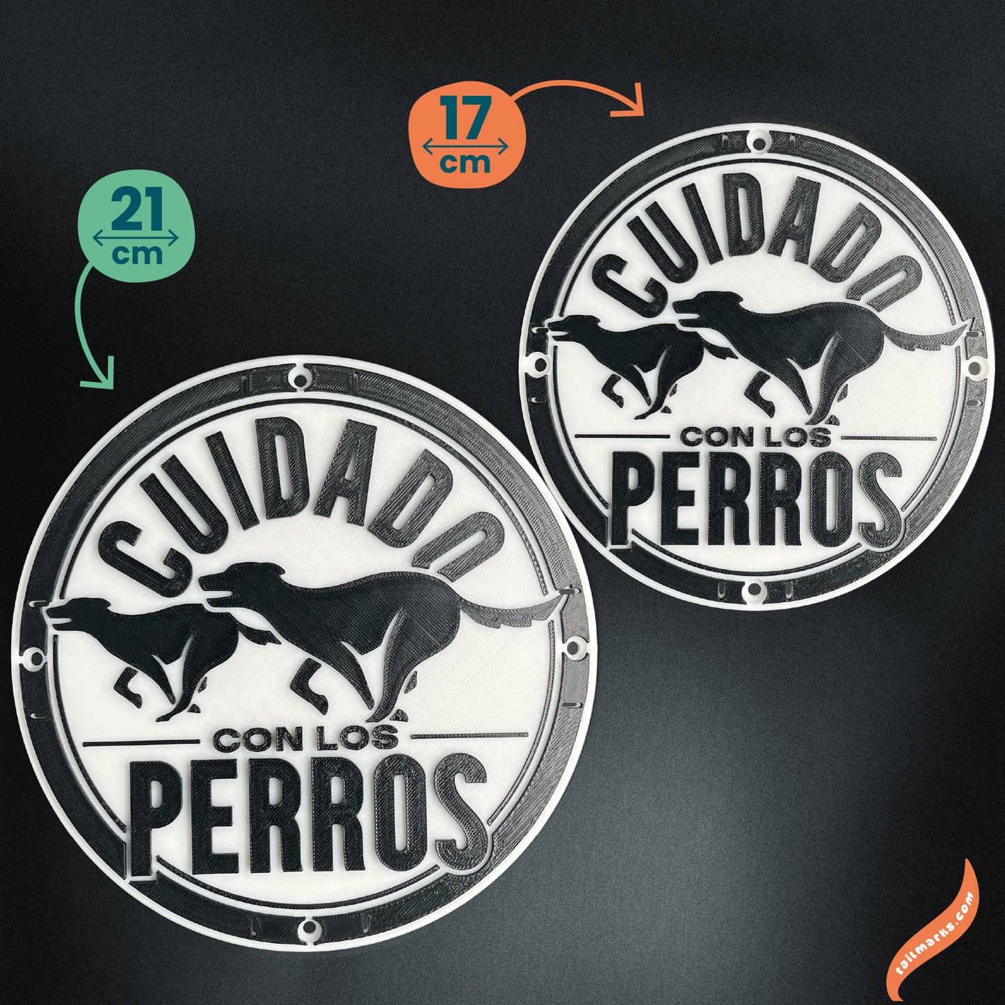 3D "Cuidado con los Perros" Sign in spanish — Outdoor use