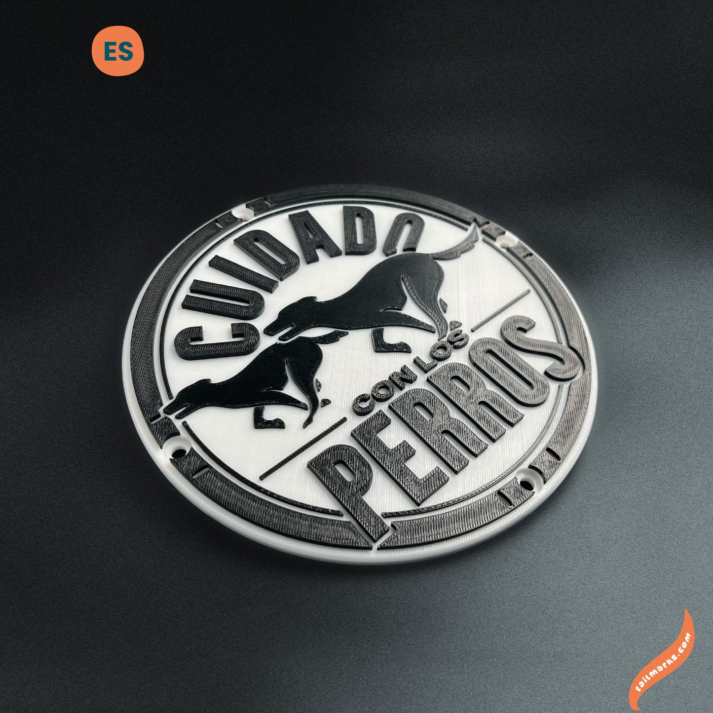 3D "Cuidado con los Perros" Sign in spanish — Outdoor use