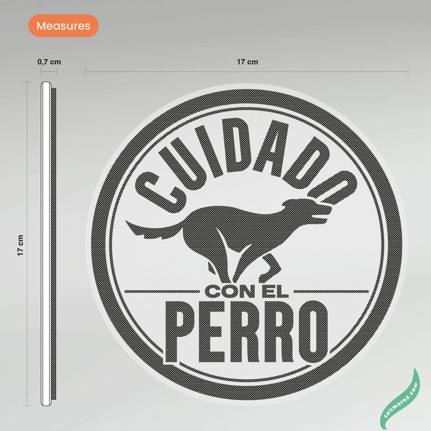 3D "Cuidado con el Perro" Sign in spanish — Outdoor use