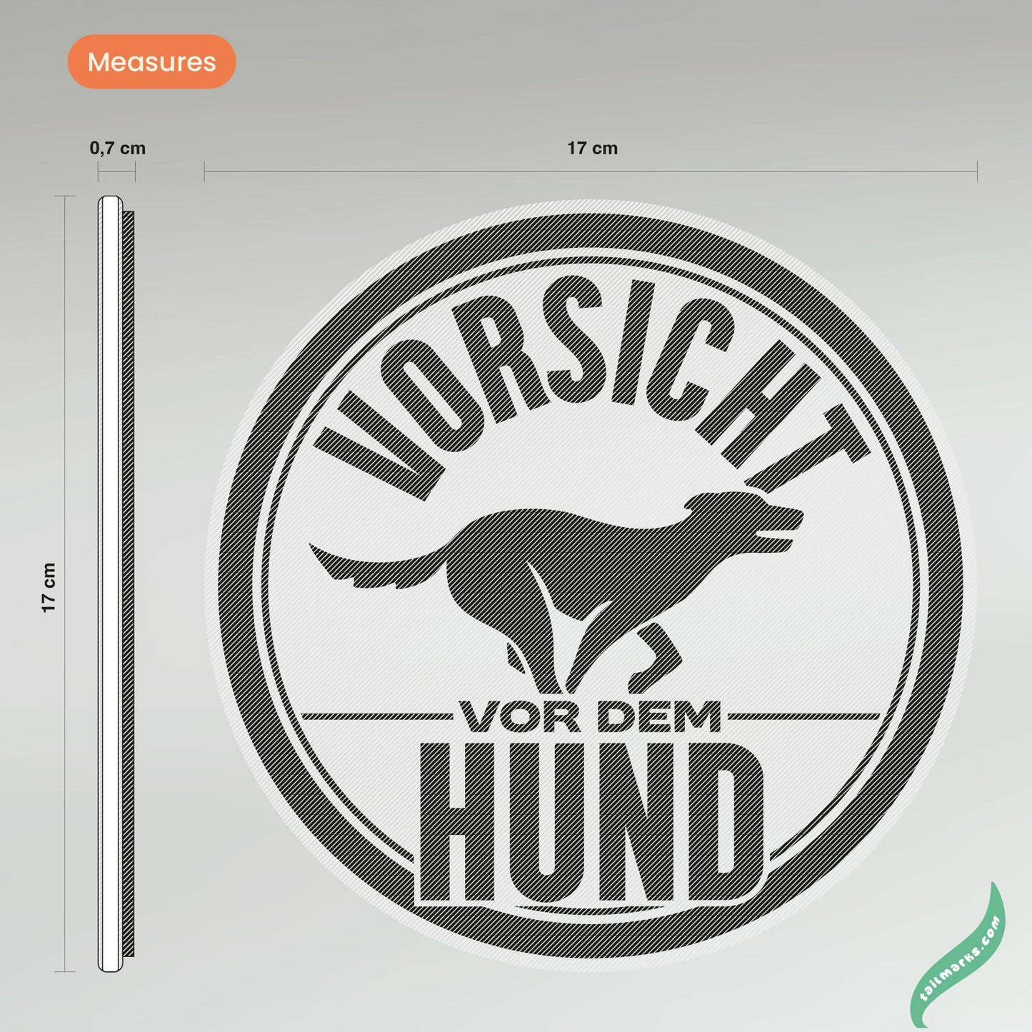 3D "Vorsicht vor dem Hund" Sign in german — Outdoor use