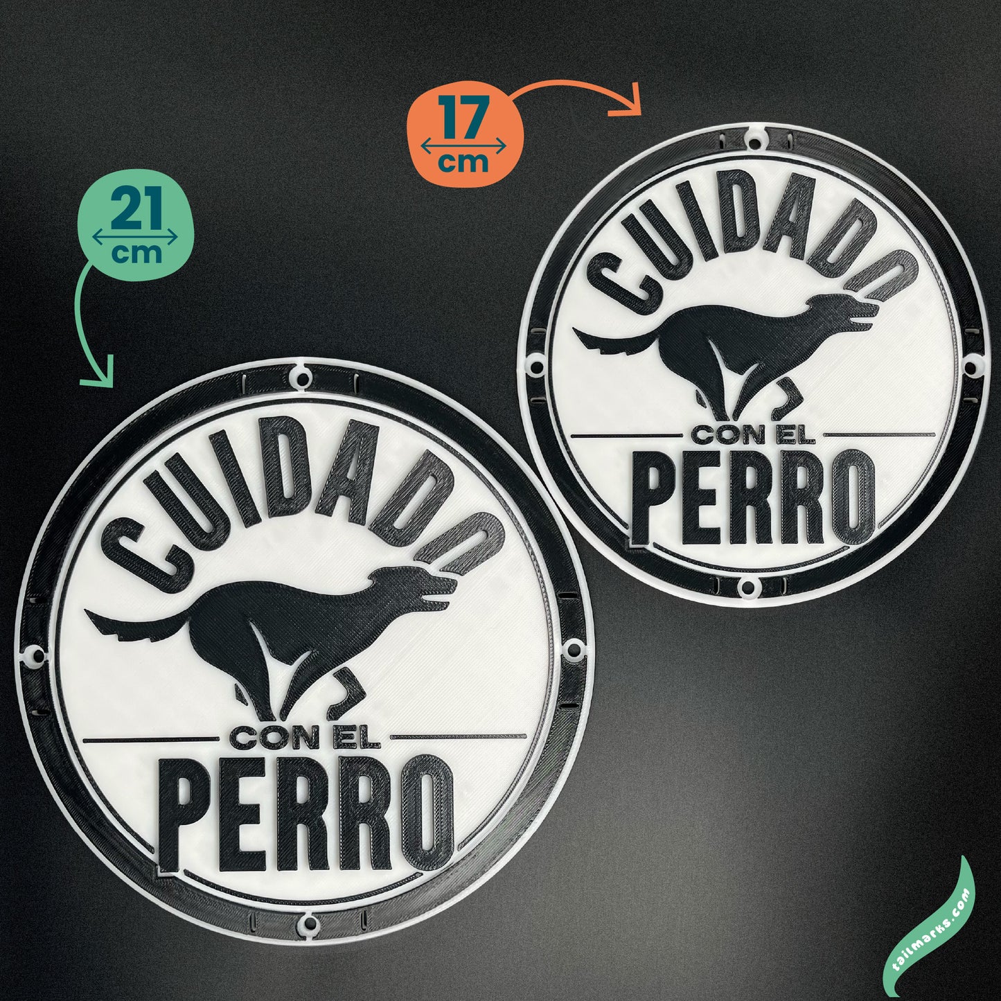 3D "Cuidado con el Perro" Sign in spanish — Outdoor use