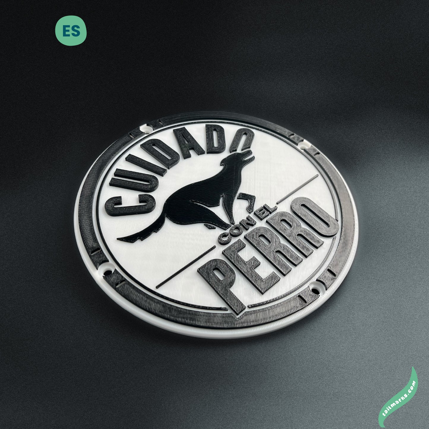 3D "Cuidado con el Perro" Sign in spanish — Outdoor use