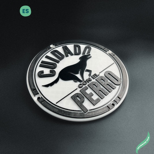3D "Cuidado con el Perro" Sign in spanish — Outdoor use