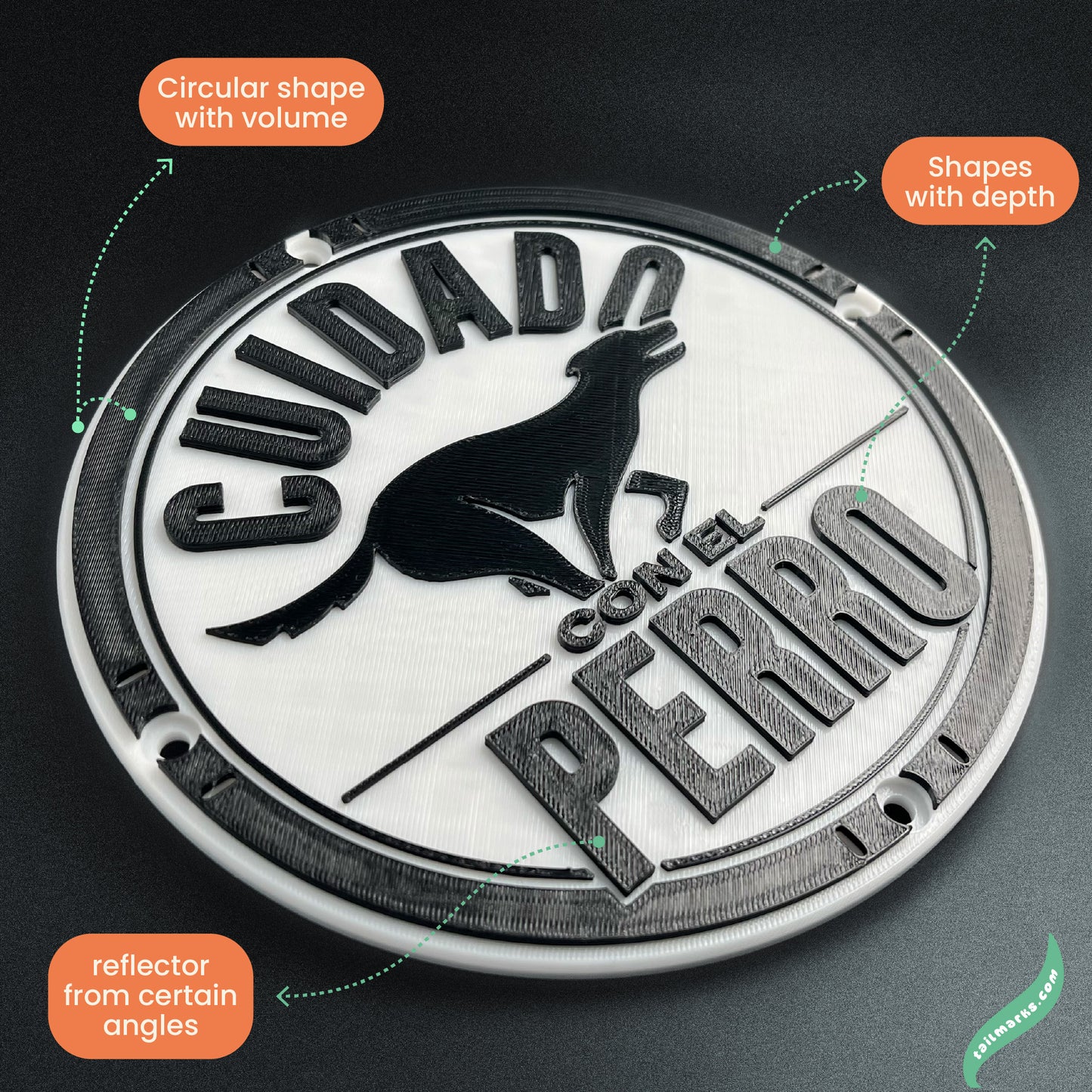 3D "Cuidado con el Perro" Sign in spanish — Outdoor use