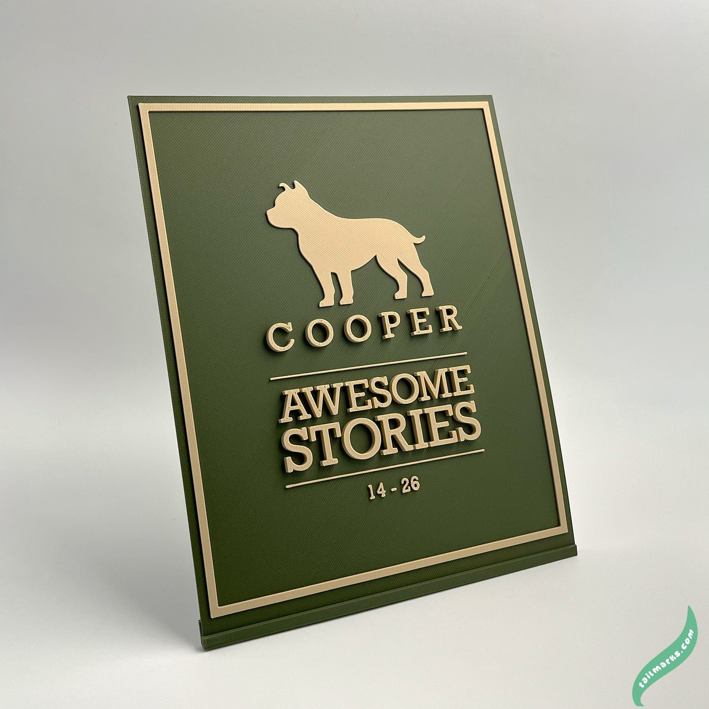 "Awesome Stories" Dog Memorial Plaque