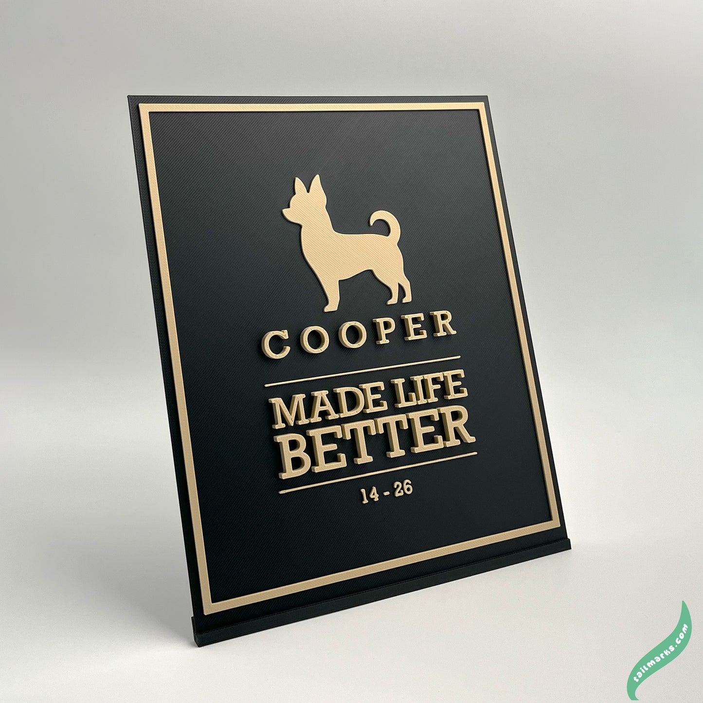 "Made Life Better" Dog Memorial Plaque