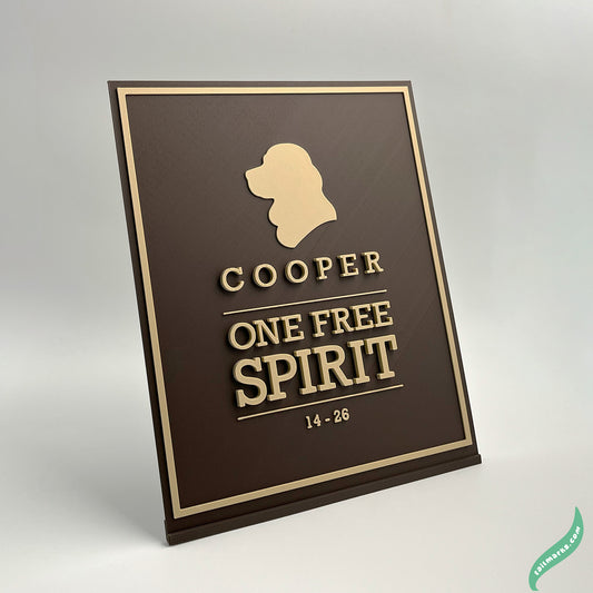 "One Free Spirit" Dog Memorial Plaque