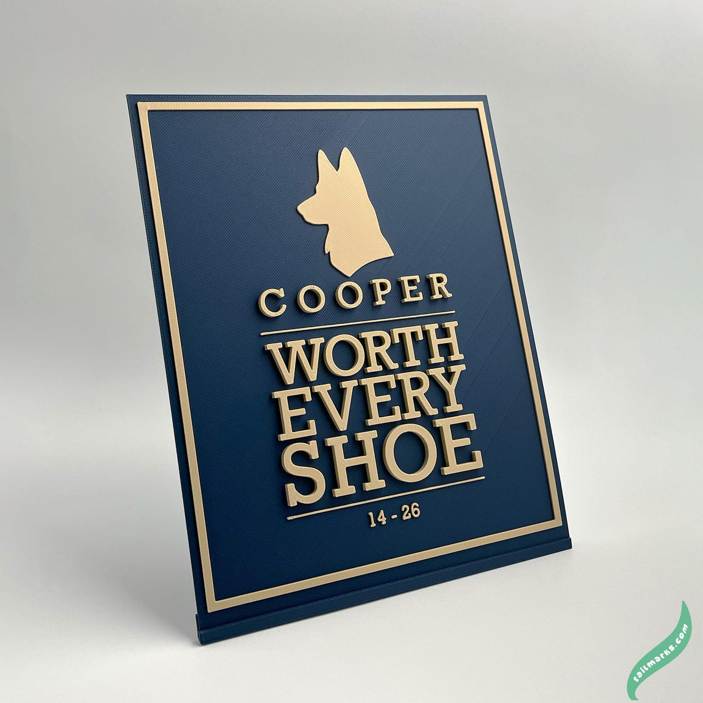 "Worth Every Shoe" Dog Memorial Plaque