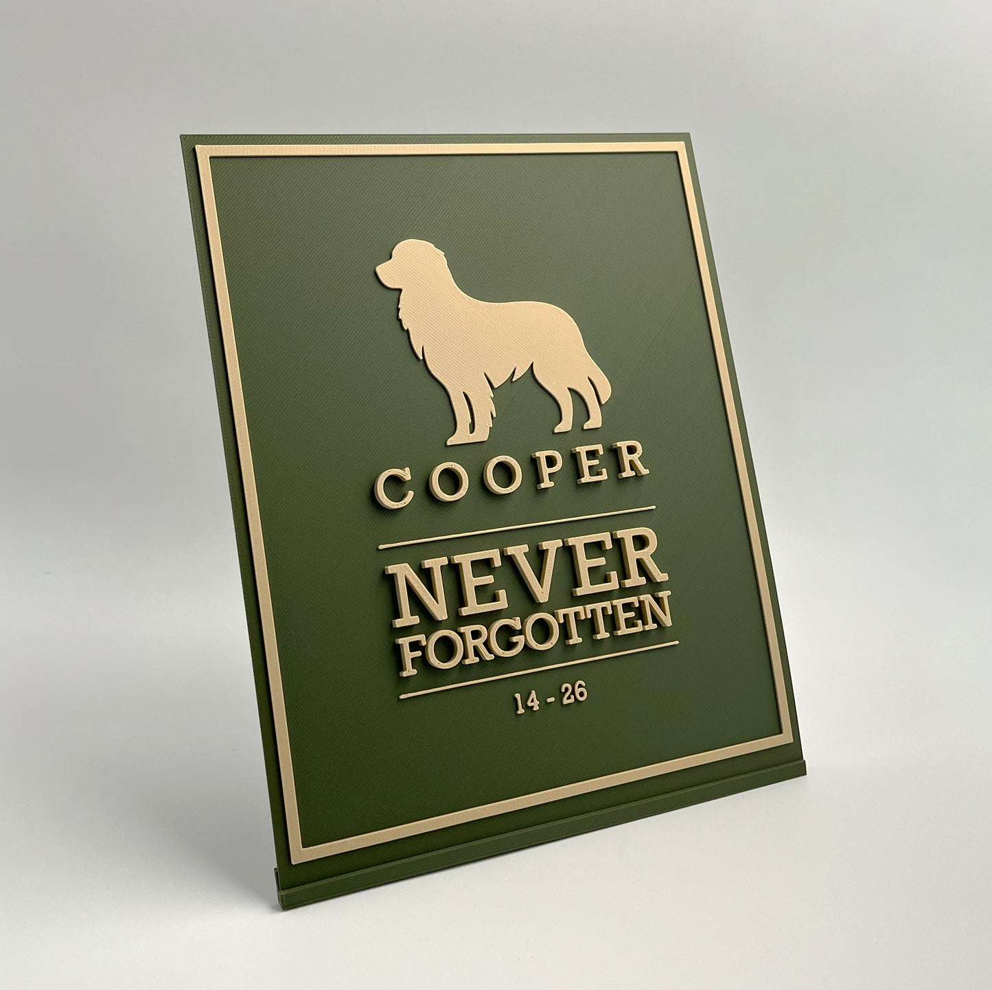 "Never Forgotten" Dog Memorial Plaque