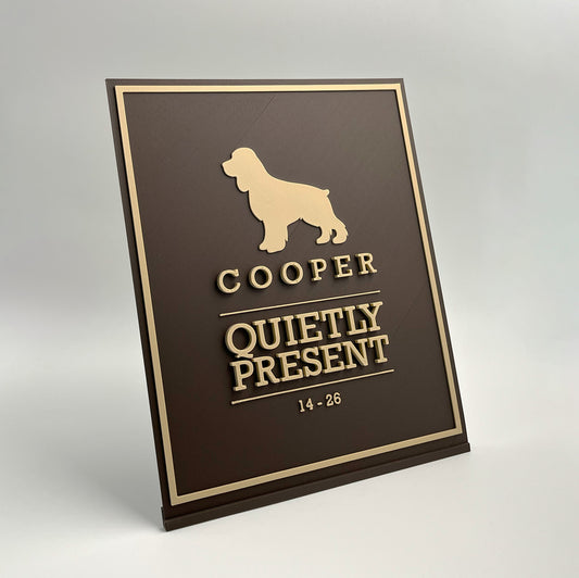 "Quietly Present" Dog Memorial Plaque