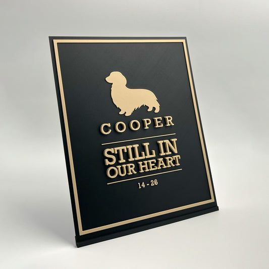 "Still In Our Heart" Dog Memorial Plaque
