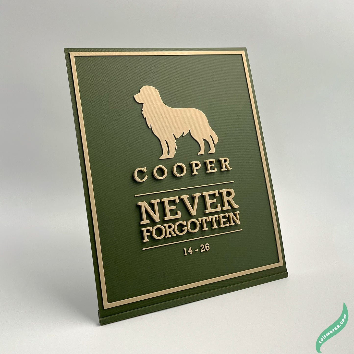 "Never Forgotten" Dog Memorial Plaque