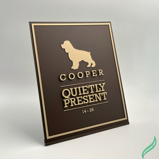 "Quietly Present" Dog Memorial Plaque